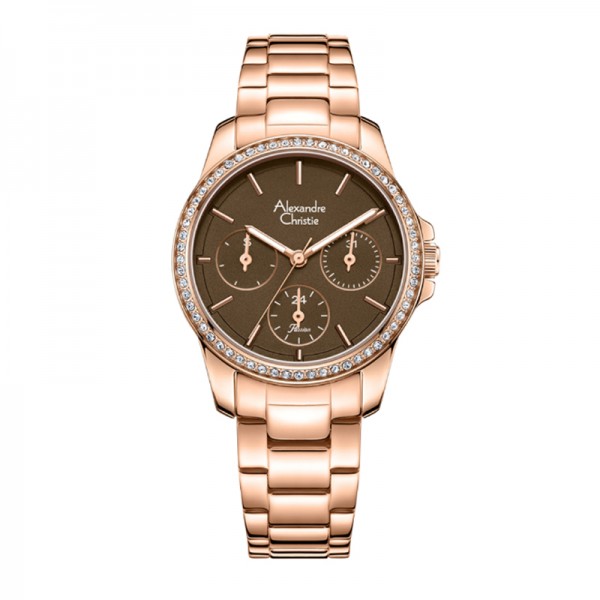 Alexandre Christie AC 2A97 Rosegold Dark Brown BFBRGDB